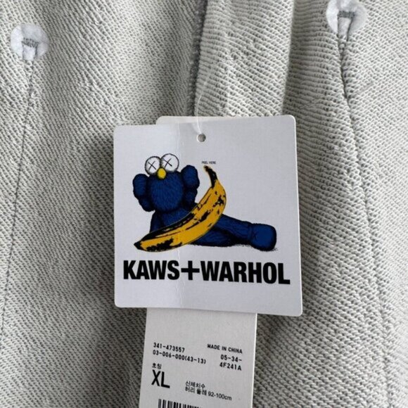 Uniqlo Kaws Warhol UT 2024 Collection Unisex Sweatpants Joggers Gray US XL - Picture 8 of 12